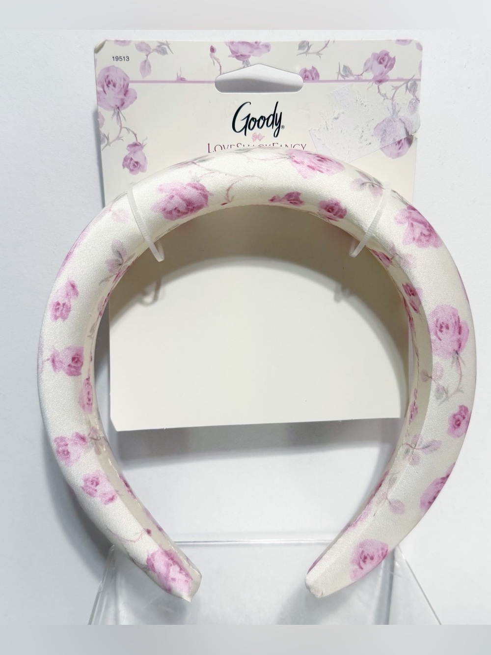 LoveShackFancy x Goody Padded Satin Headband - Ribbon Rosa (Pink Roses) - NWT